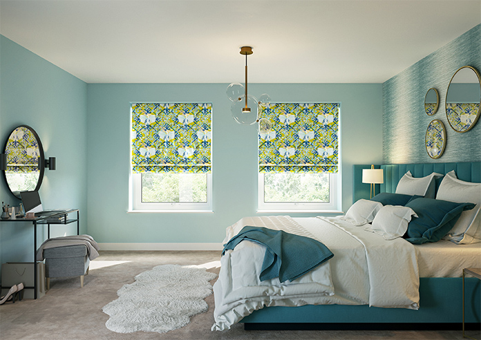 Faded Glamour, China Blue Chartreuse - Twist&Fit Roman Blind - Image 8